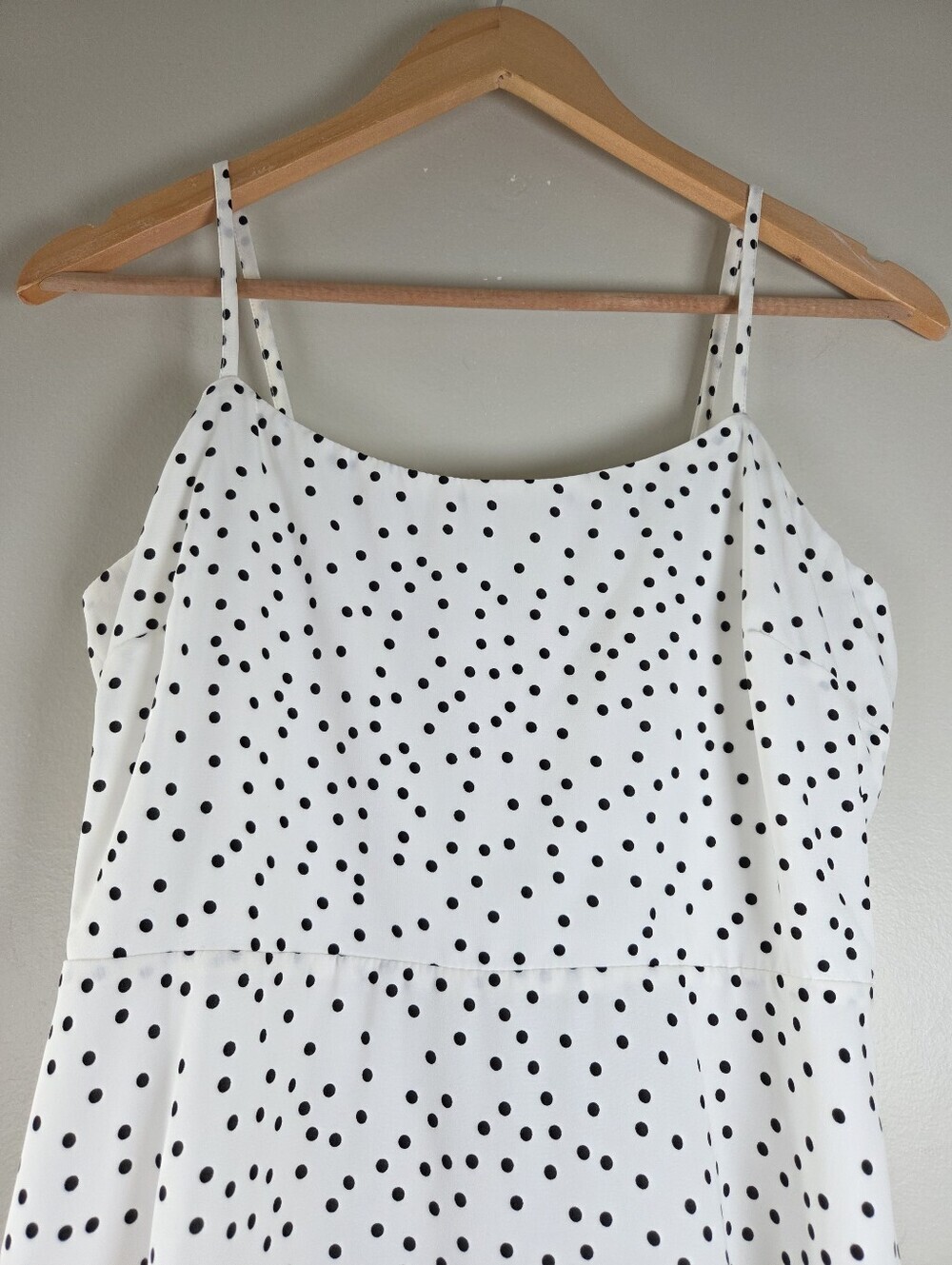 Lulus Polka Dot Lace Up Back Mini Summer Dress White Black Chic Boho Size Large - Picture 3 of 14